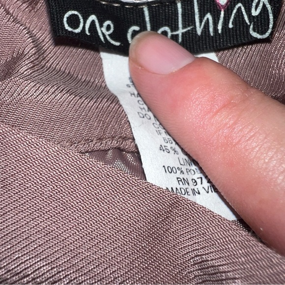 Cotton Blend Mauve Purple A-Line Skirt w/ Sash + Zipper by One Clothing, Medium - Picture 7 of 8